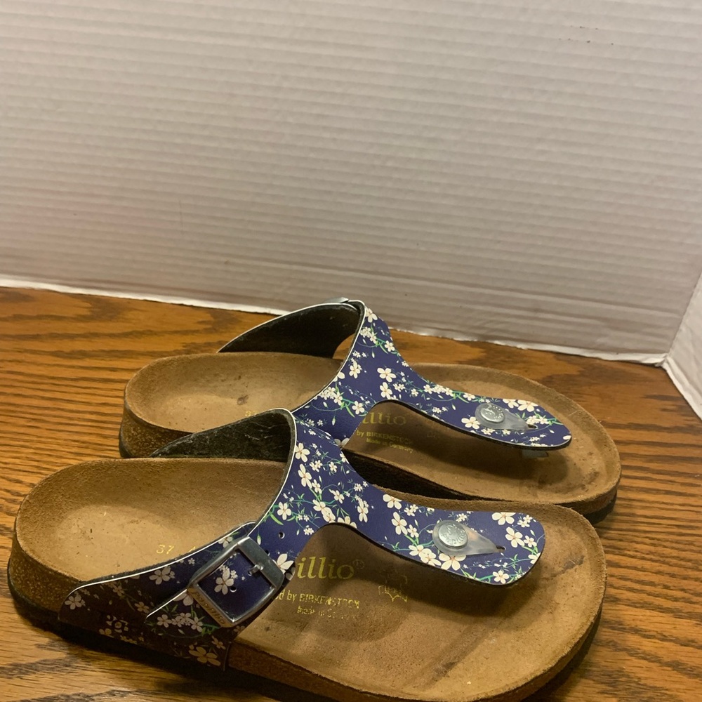 Papillio by Birkenstock Navy Floral Sandals Size 6L 4M Great comfort shoes - Picture 4 of 10